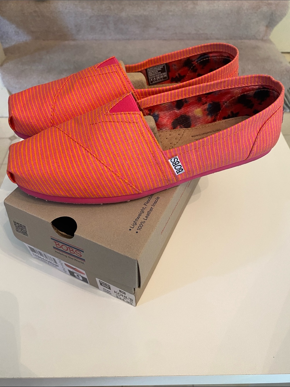 Pink & Orange BOBS Slip-On Shoes